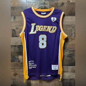 Kobe Bryant #24 Legend Mamba Tribute Basketball Jersey Purple Gold Men’s Size XL